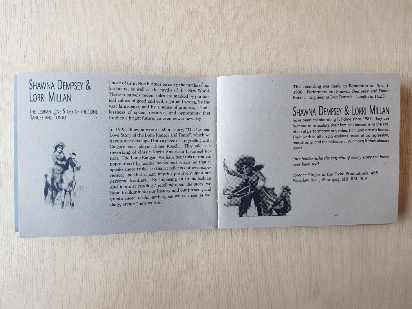 Shawna Dempsey & Lorri Millan, « The Lesbian Love Story of the Lone Ranger & Tonto » description